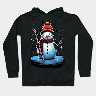 Cute Snowman in the snow Hoodie